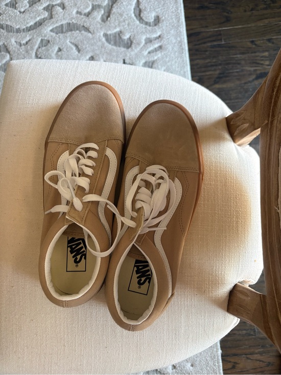 Vans Shoes - Vans Tan and White Low-Top Sneakers